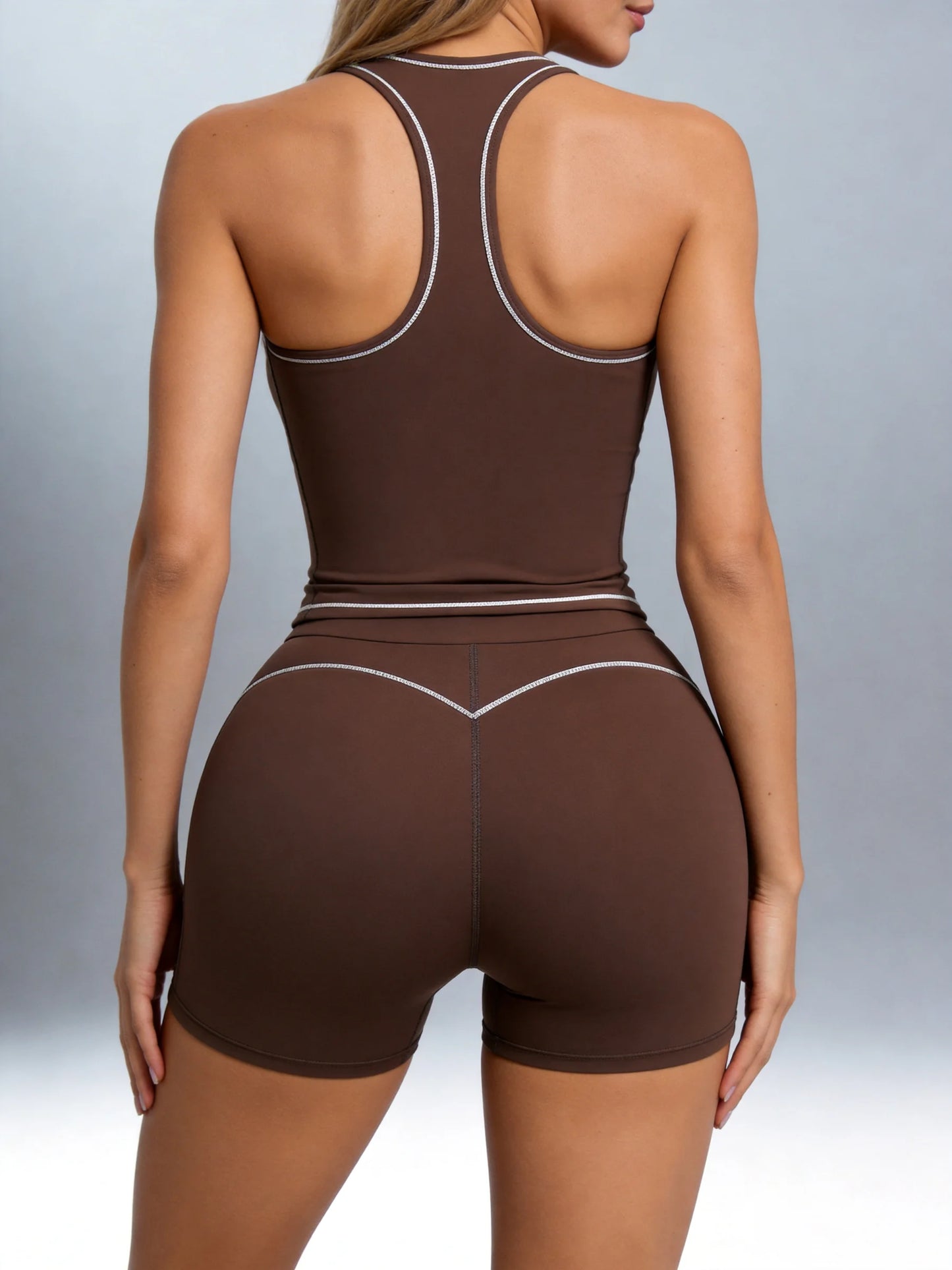 Airila 2 Piece Yoga Set With Removable Pads Stretch Shorts