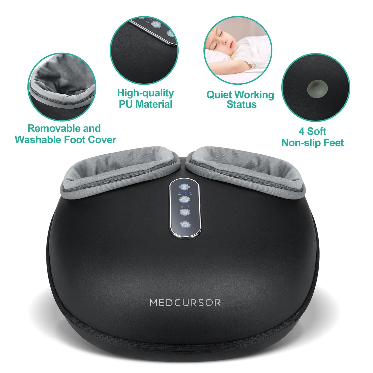 Medcursor Shiatsu Foot Massager With Heat Roller Massage