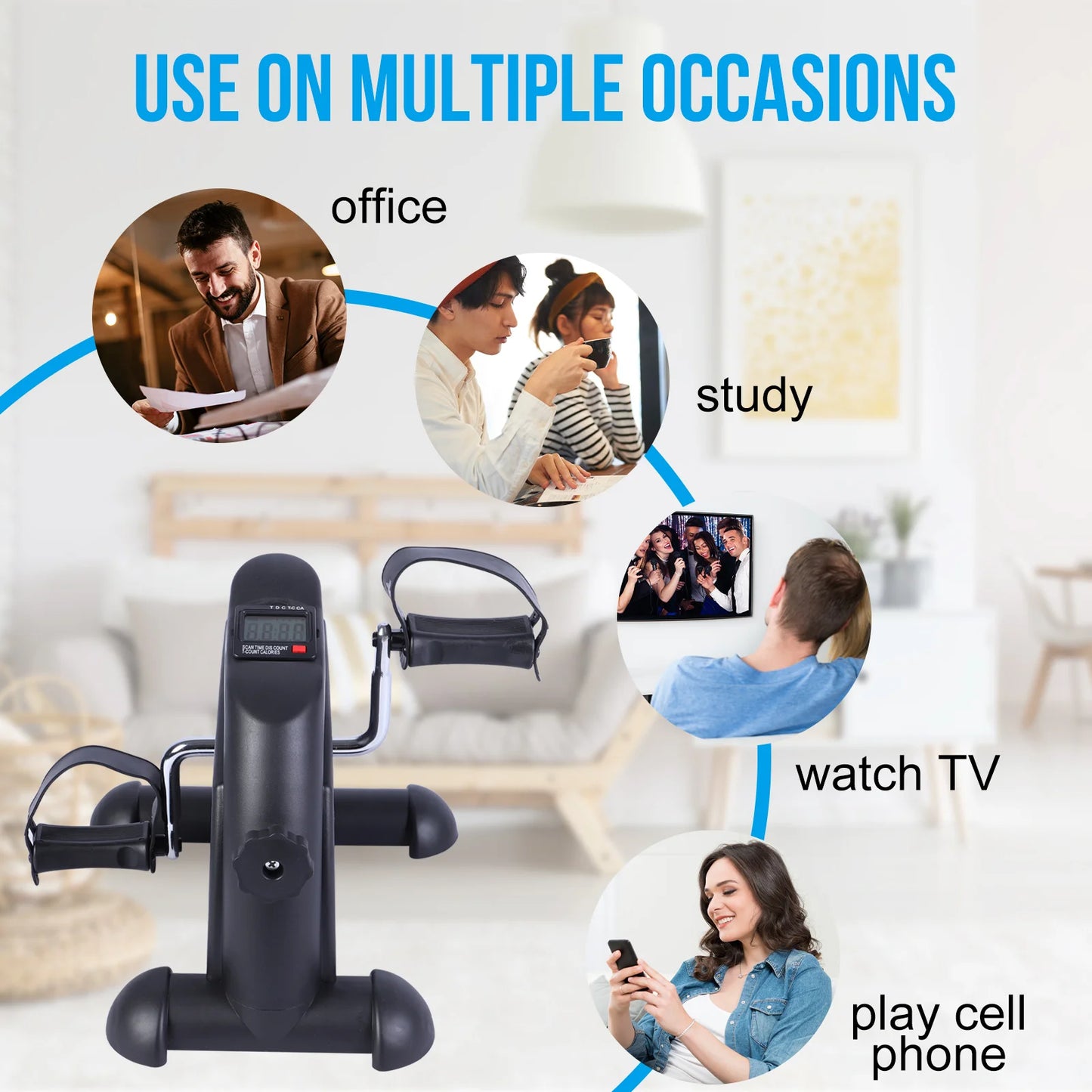 Stepper Exercise Bike LCD Screen Pedal Exerciser For Home Office