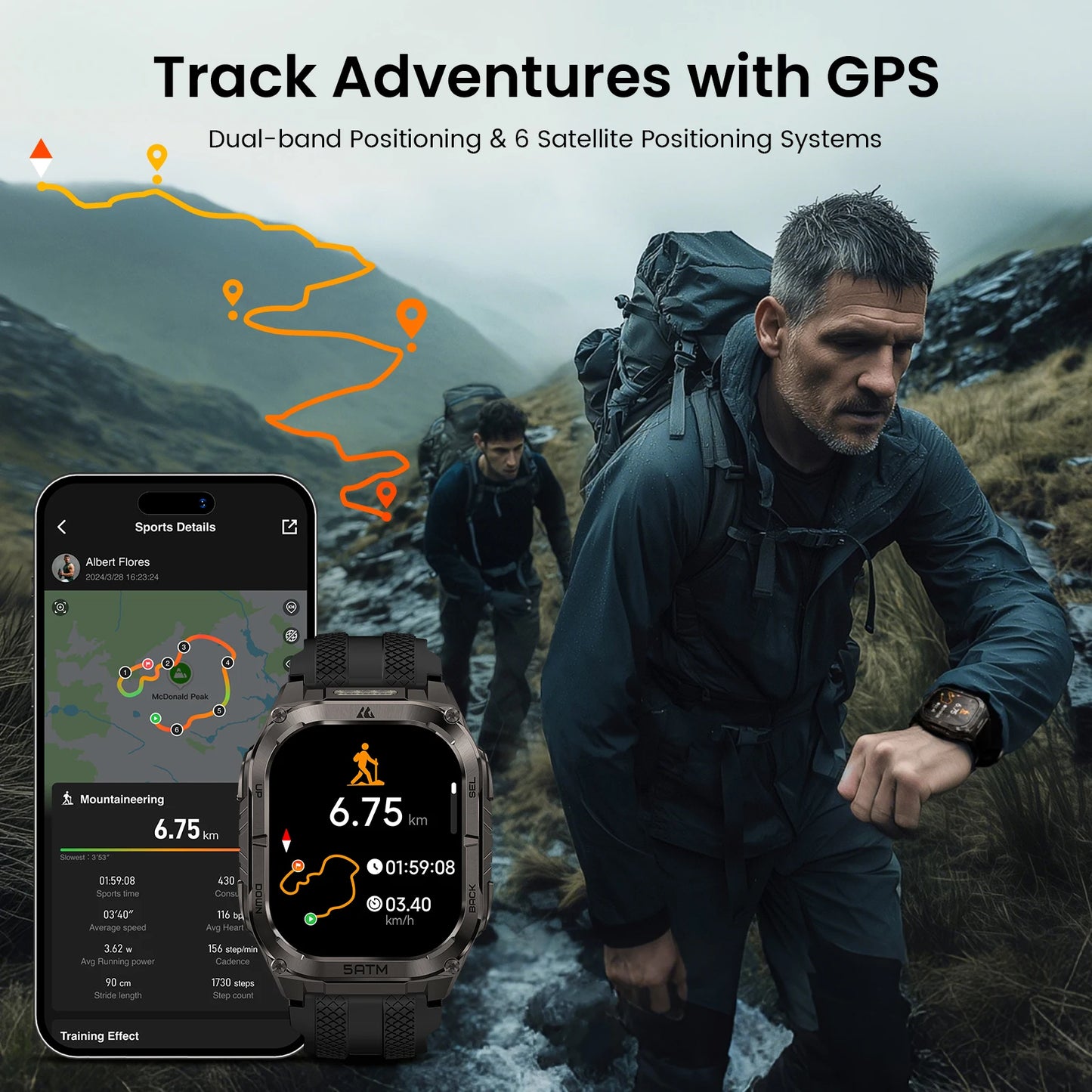 Kospet Tank M4C Rugged Smartwatch for Men With GPS