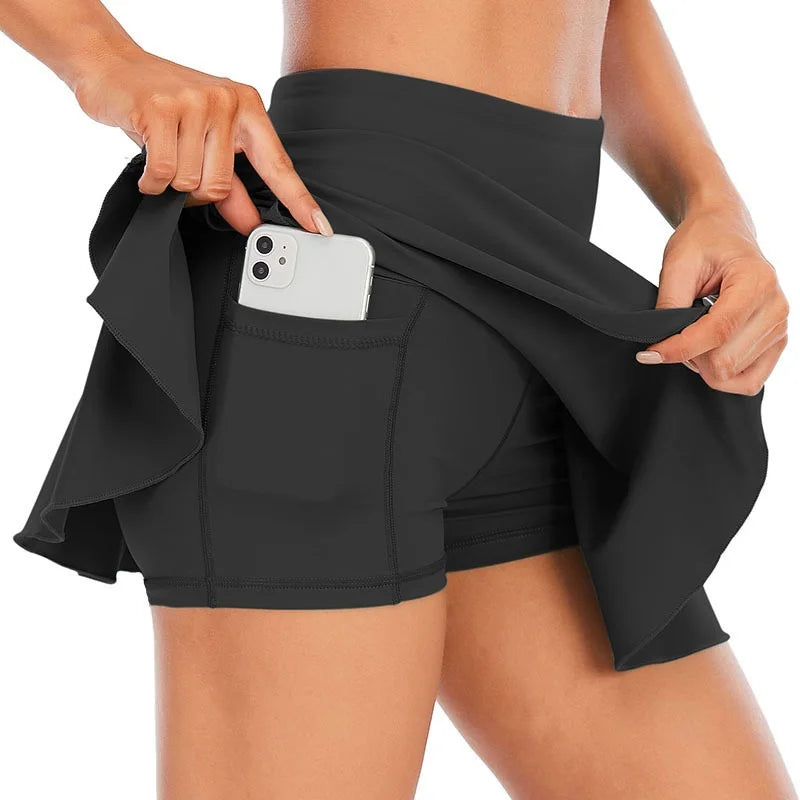 Cloud Rise Pocket Tennis Skirt Skort for Women Breathable Elastic