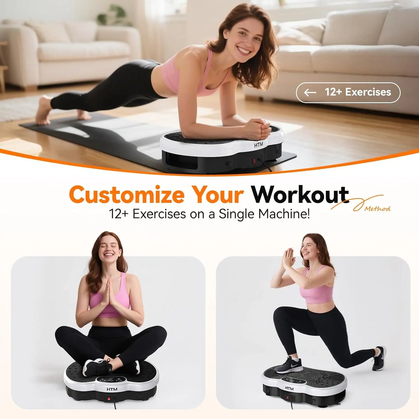HTMM Whole Body Fitness Vibration Plate Calorie Counter