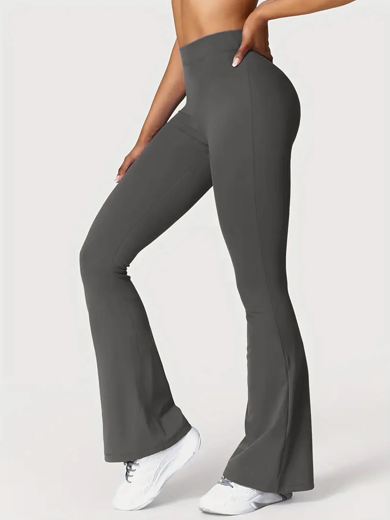 Women Yoga Trousers Flared High Waist Wide-Leg