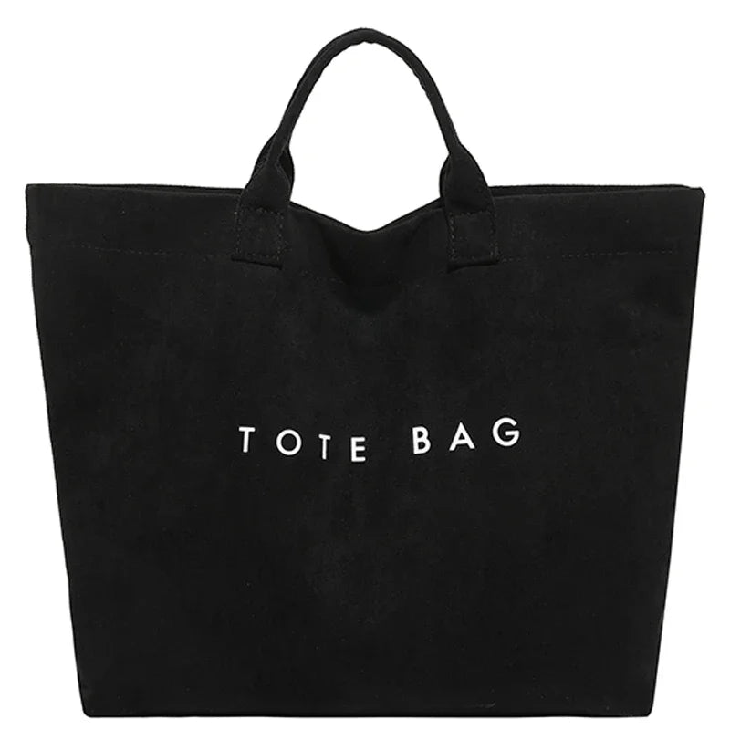 NONECN Faux Suede Tote Bag Large Capacity Top Handle