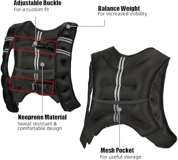 NONECN Weighted Vest 12 To 30 Lbs For Training And Cardio Workouts