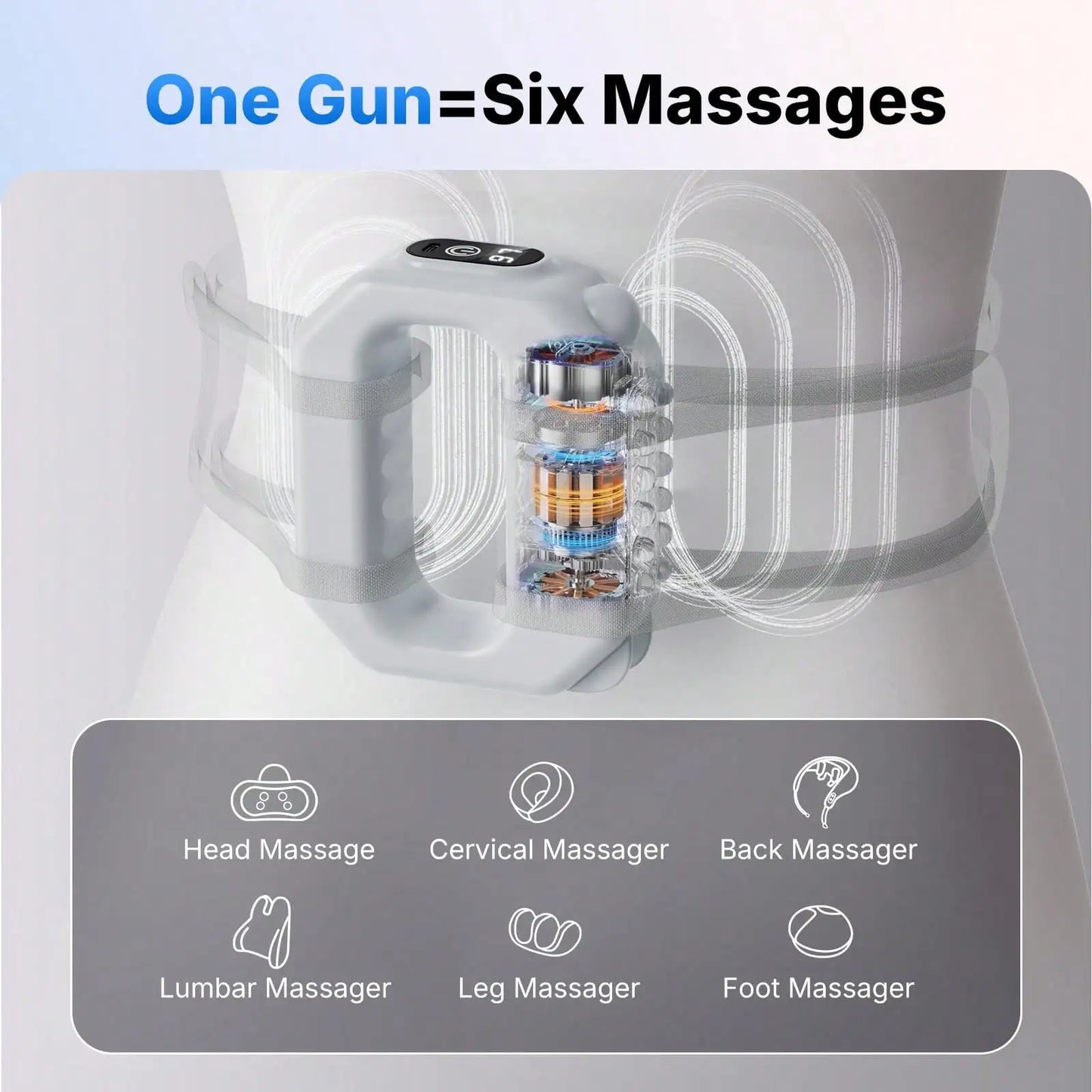 Cordless Vibration Massage Ring 6 Speed Full Body Massager