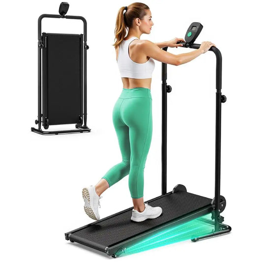 AKLUER Non-Electric Treadmill Dual Flywheel Motorless With LCD Monitor