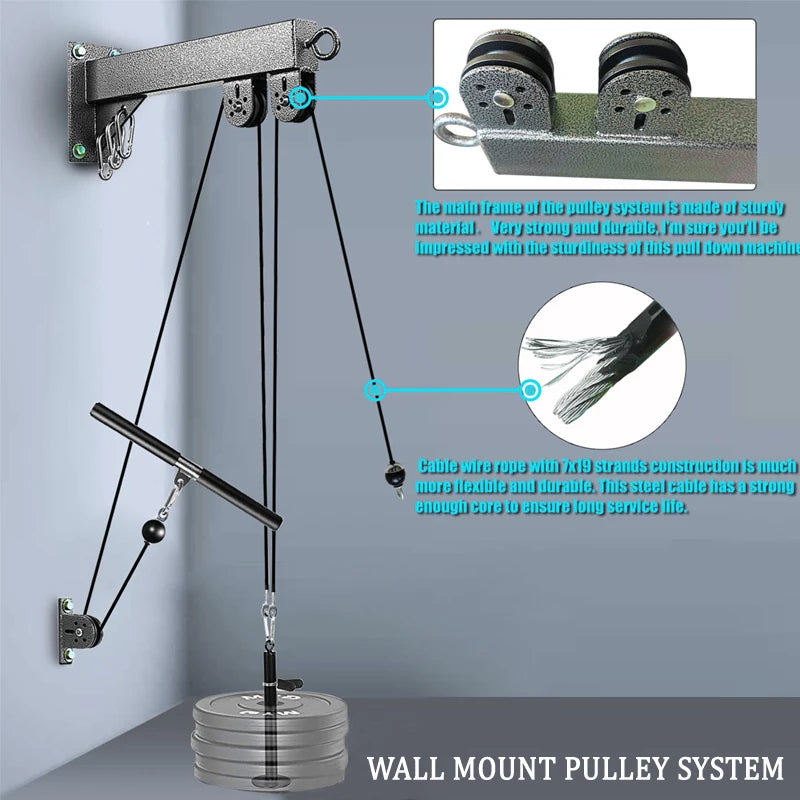 None Wall Mounted Gym Pulley System For Strength Training