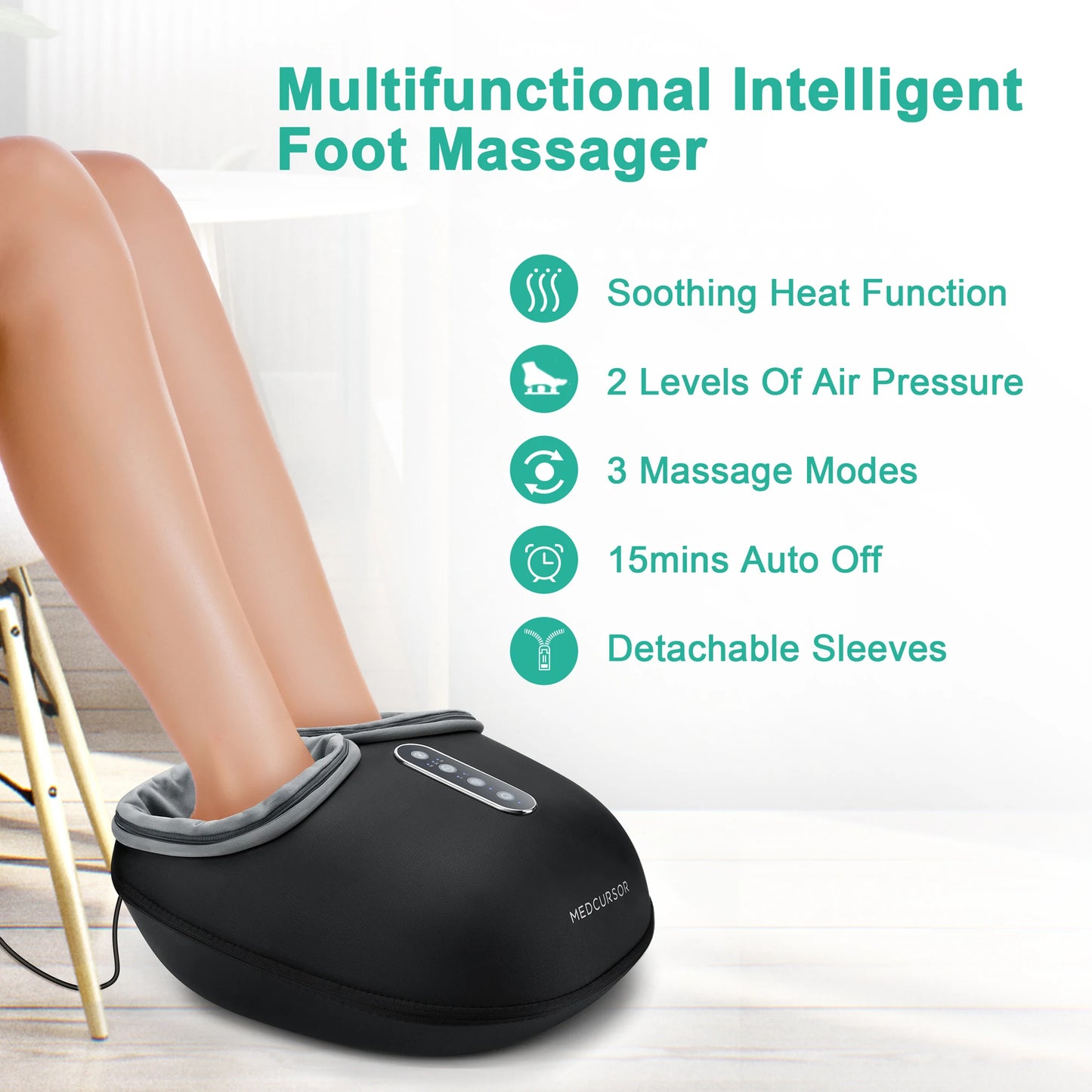 Medcursor Shiatsu Foot Massager With Heat Roller Massage