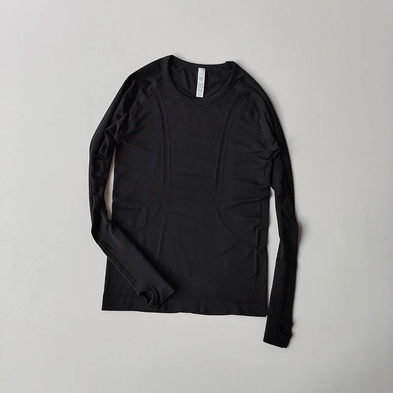 Women's Yoga Top Seamless Round-Neck Running Shirt