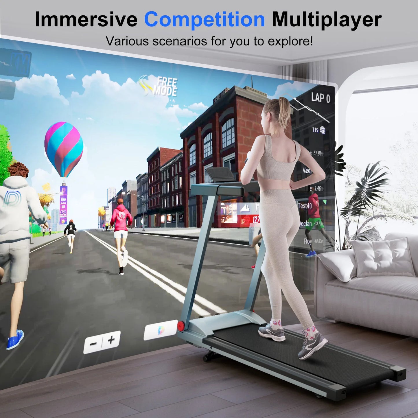 Treadmill 3.0HP With 5 Percent Incline Folding Handles