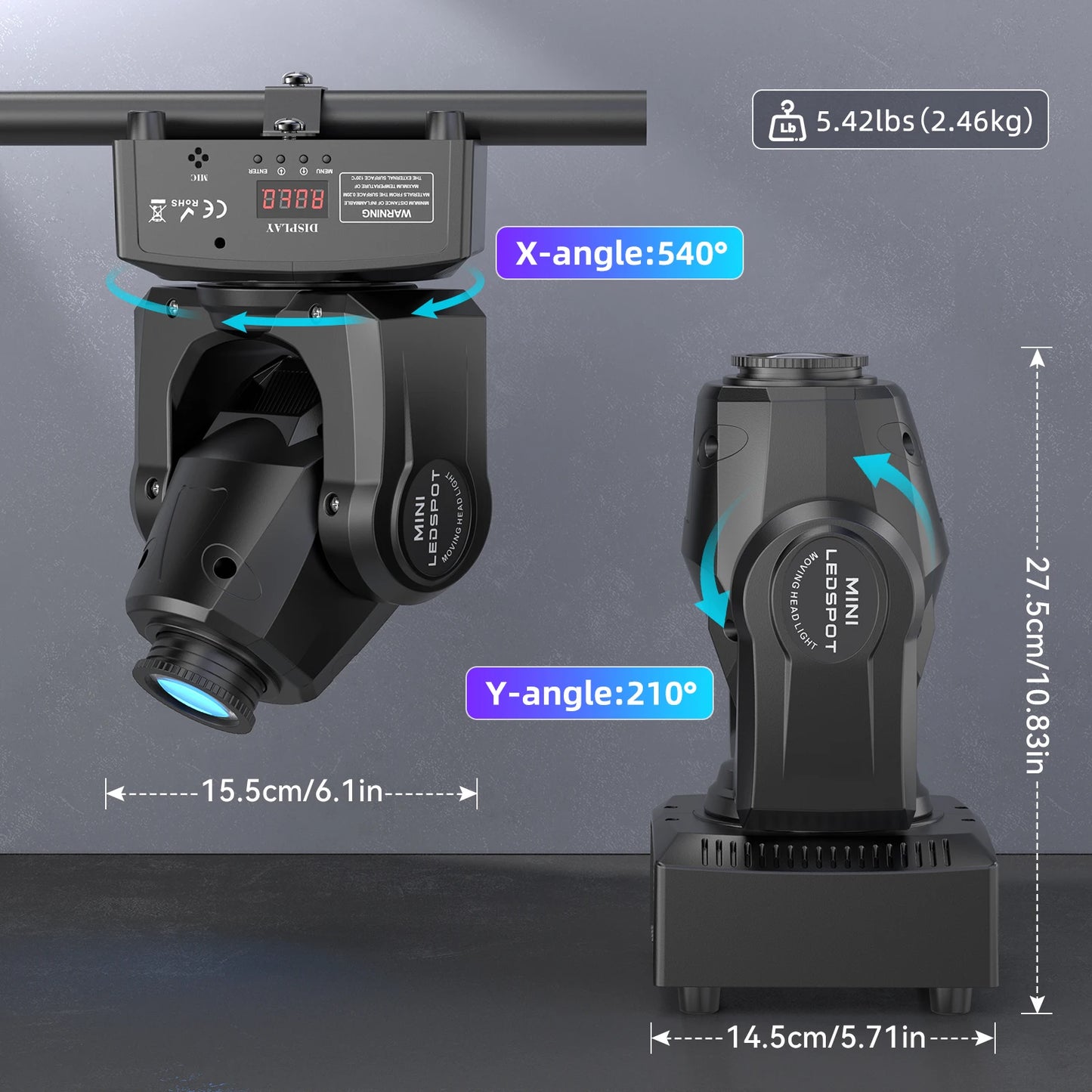 U'King 120W LED Moving Head Light DMX Stage Light DJ