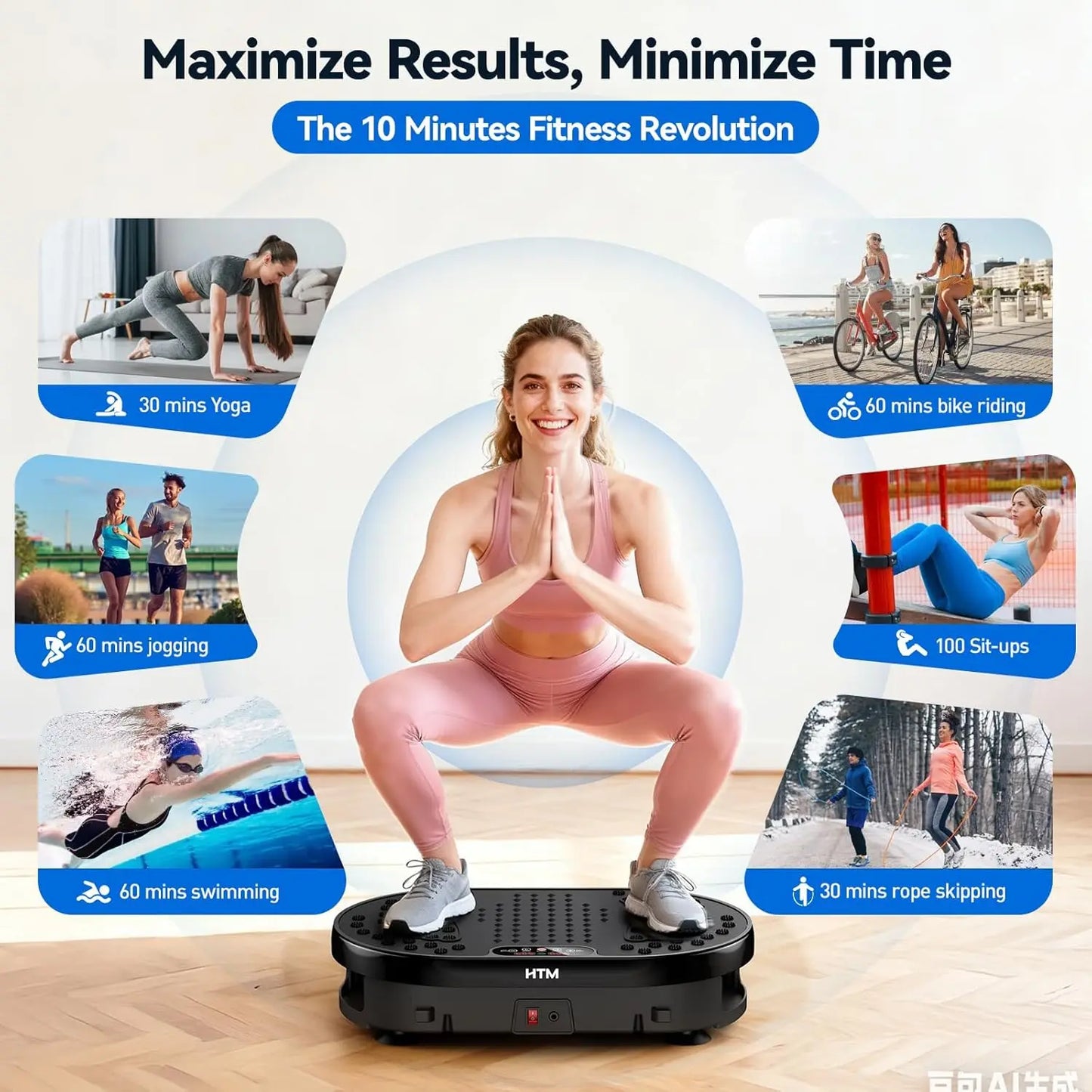 HTMM Vibration Plate Exercise Trainer With 120 Levels