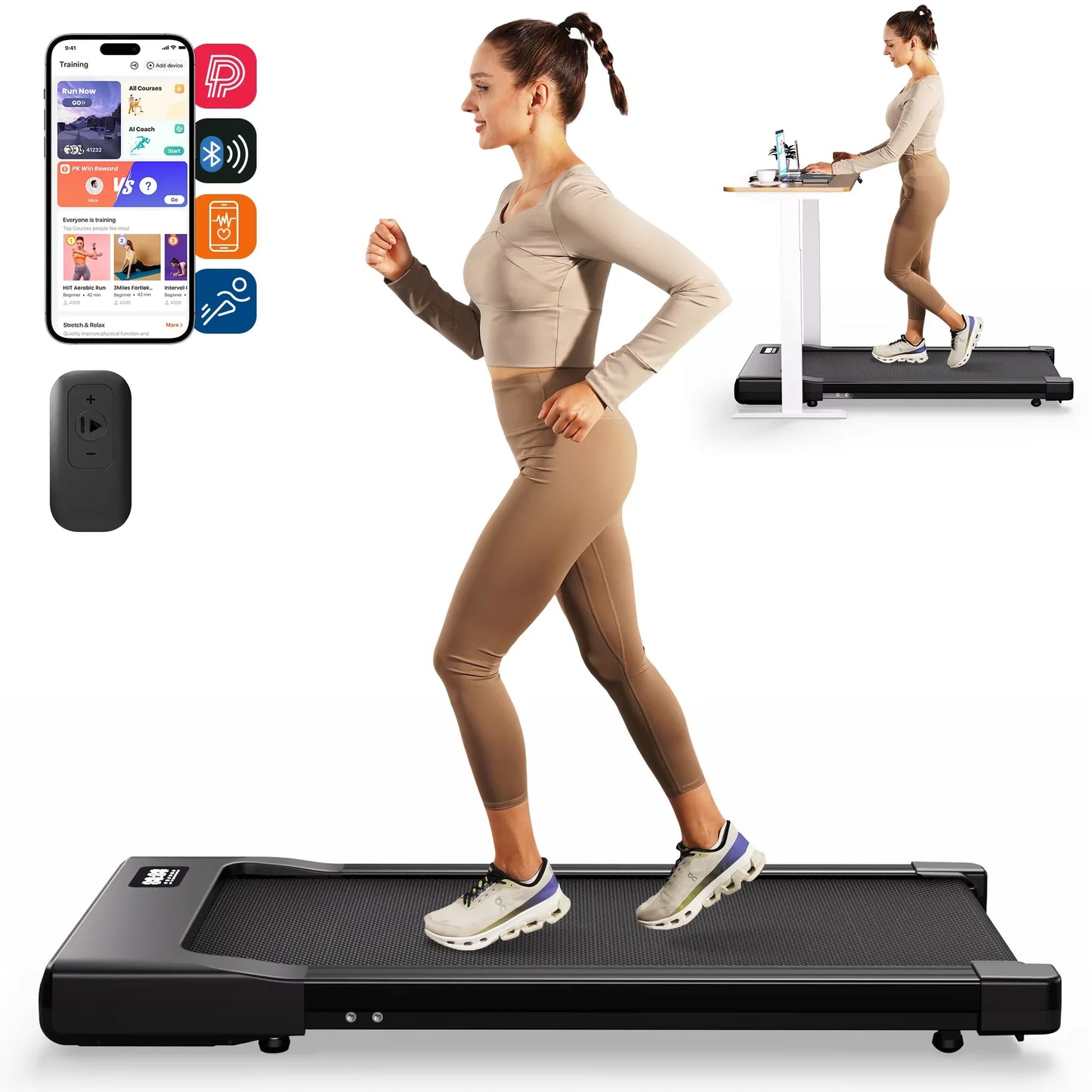 Superun Walking Pad Under Desk Treadmill 2 In 1 Portable