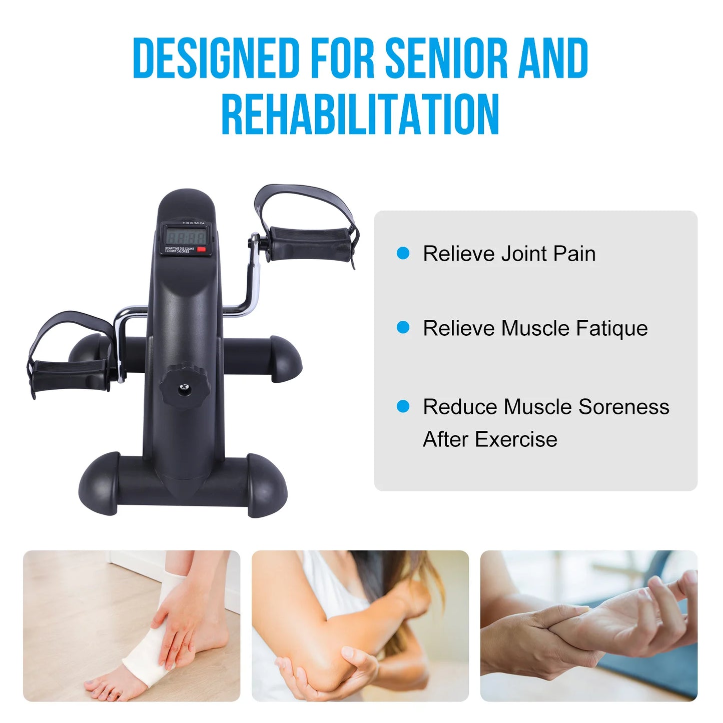 Mini Under Desk Pedal Exercise Bike With LCD Display