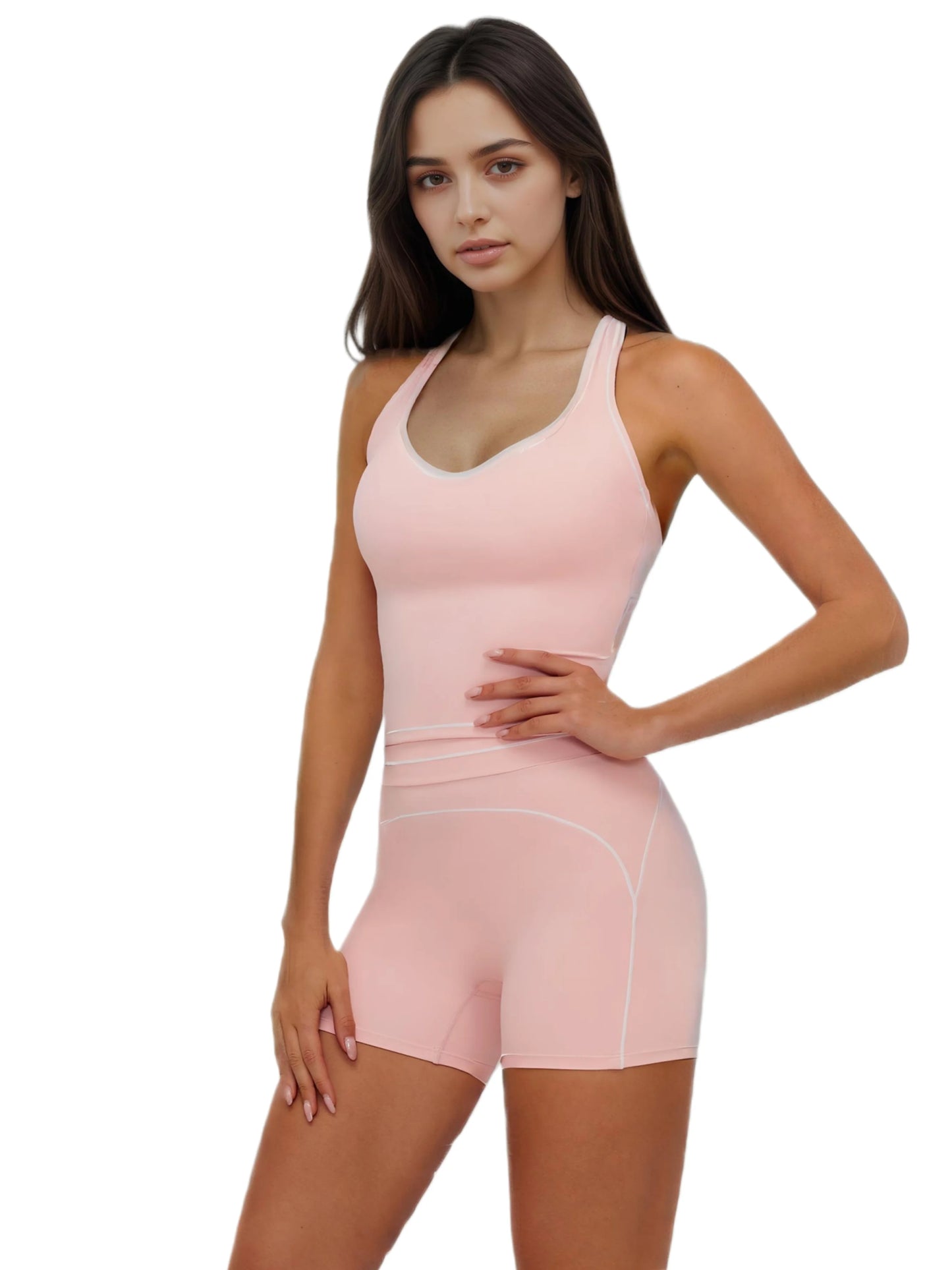 Airila 2 Piece Yoga Set With Removable Pads Stretch Shorts