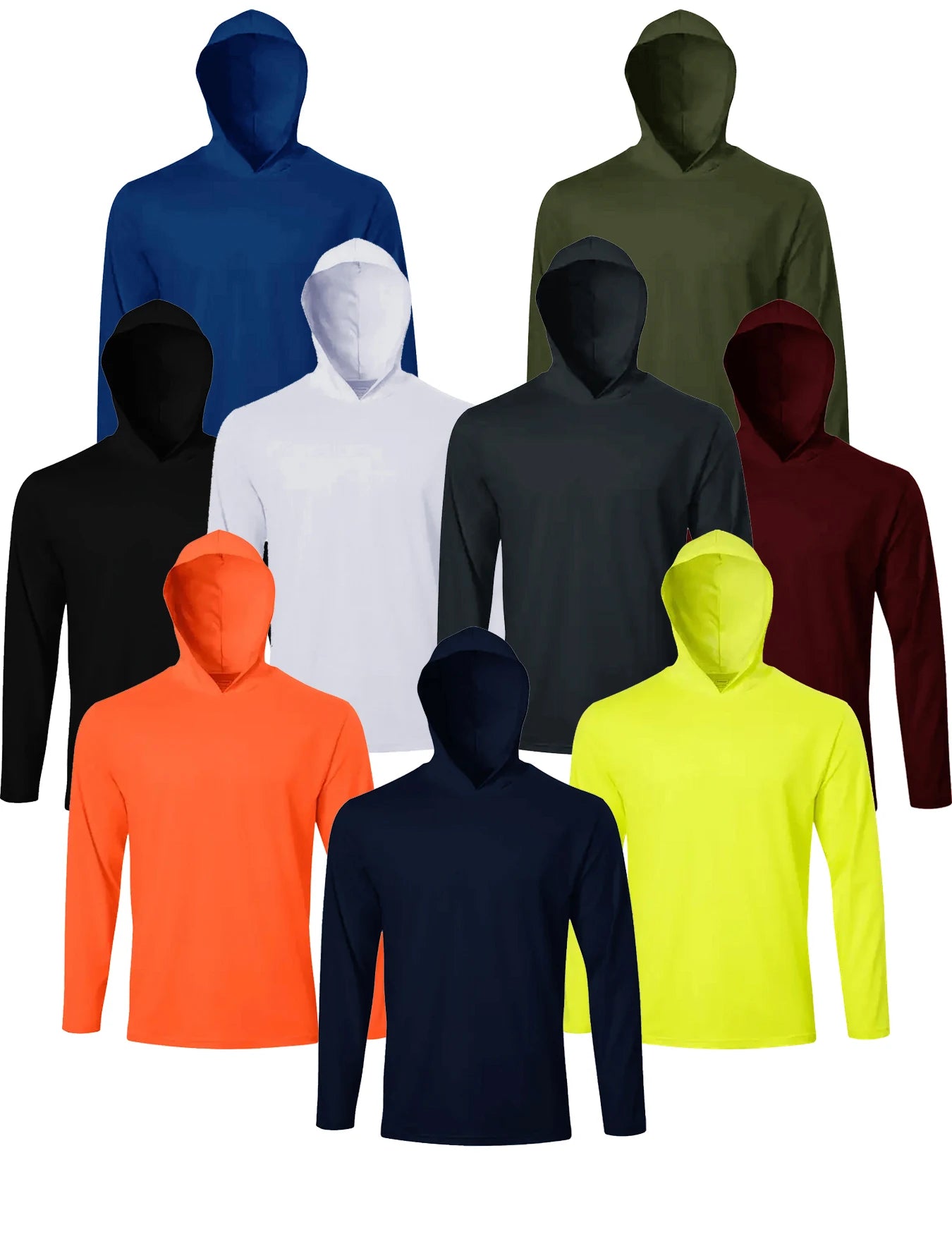 NONECN Men's Quick Dry Long Sleeve Hooded TShirt
