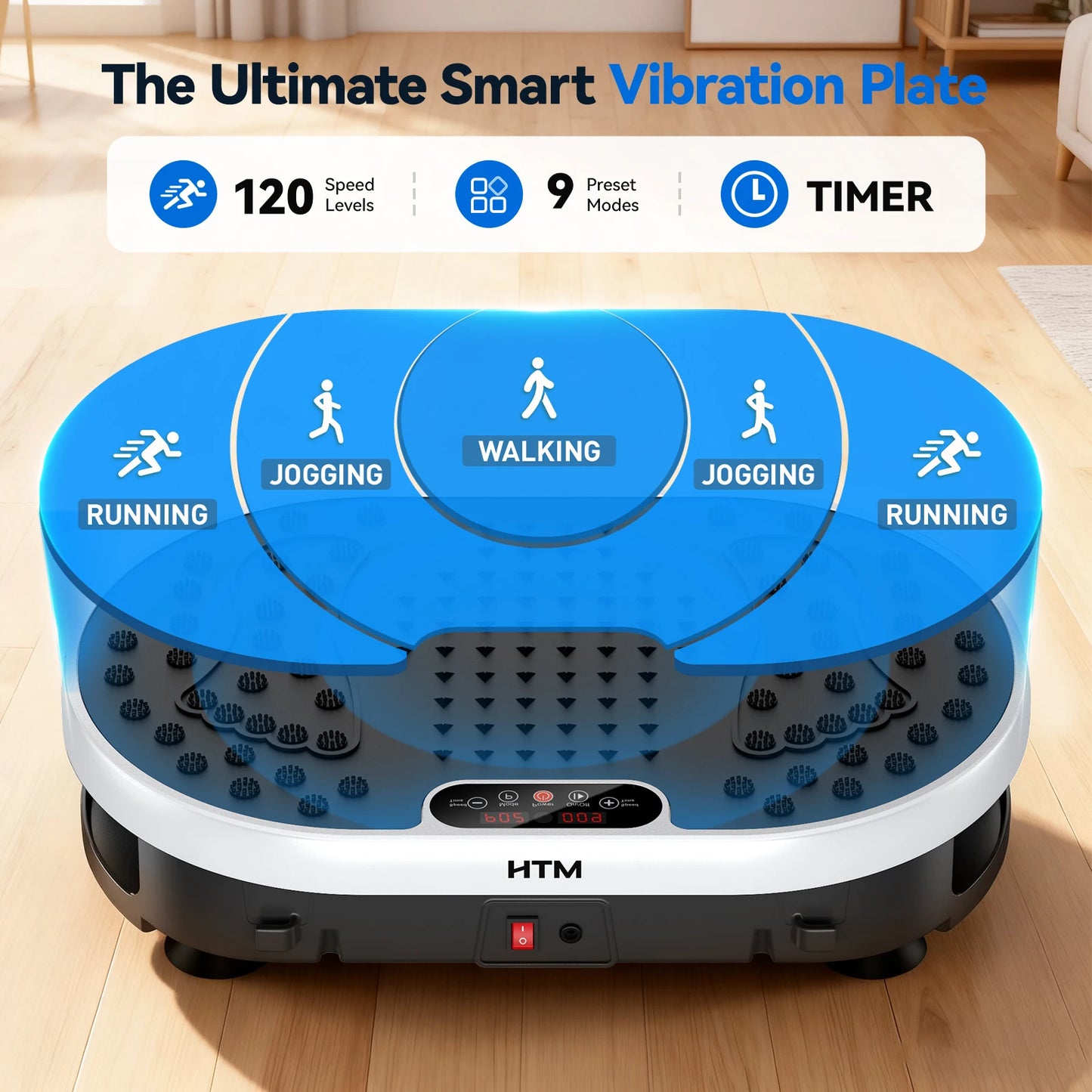 HTMM Vibration Plate High Frequency Fitness Platform 9 Programs