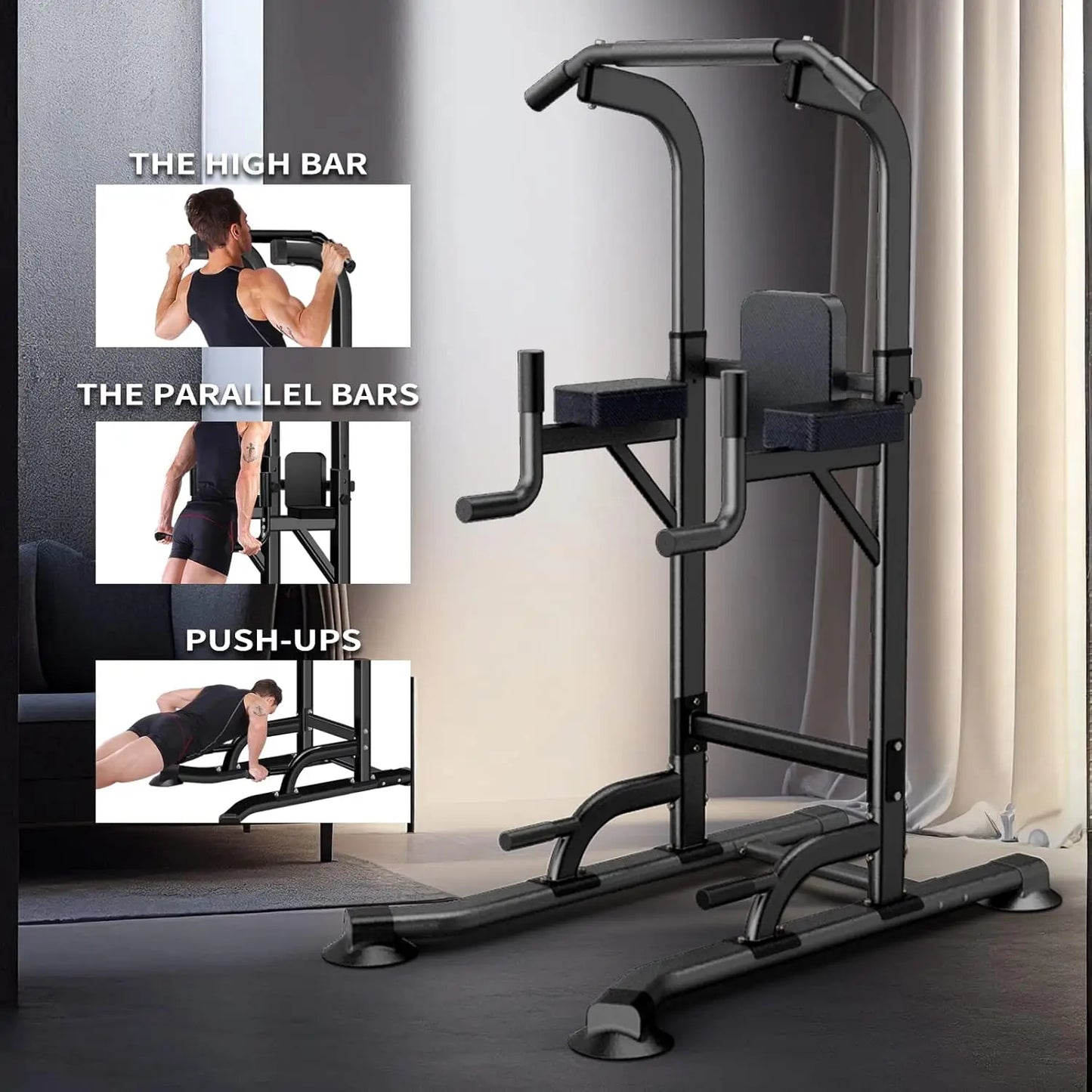 Adjustable Power Tower for Gym Pull Up Dip Station
