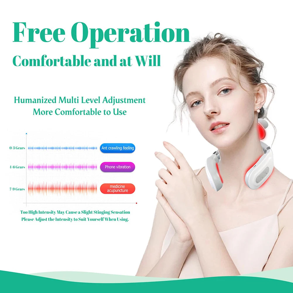4 Head Neck Massage Machine USB Rechargeable Home Office Massager