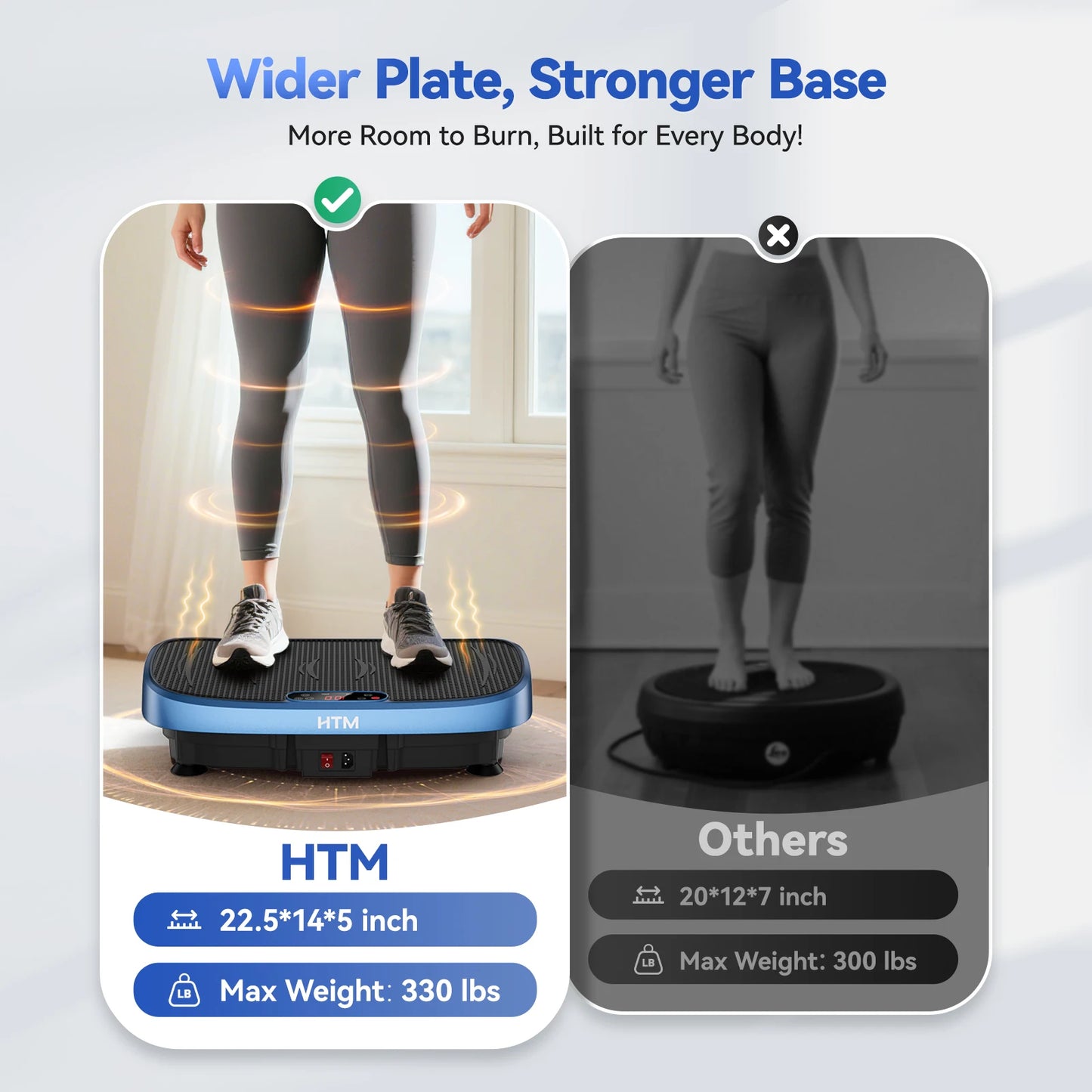 HTM Vibration Platform Fitness Plate 120 Levels Silent Non Slip