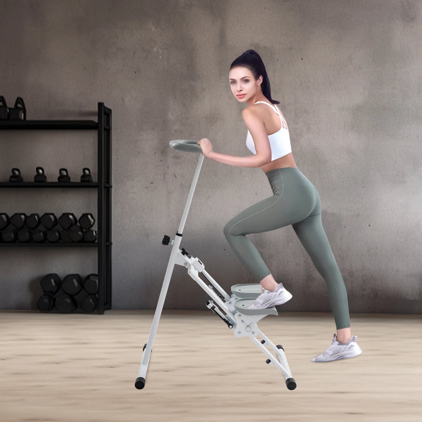 NONE Adjustable Stair Stepper Foldable Vertical Climber For Home Gym