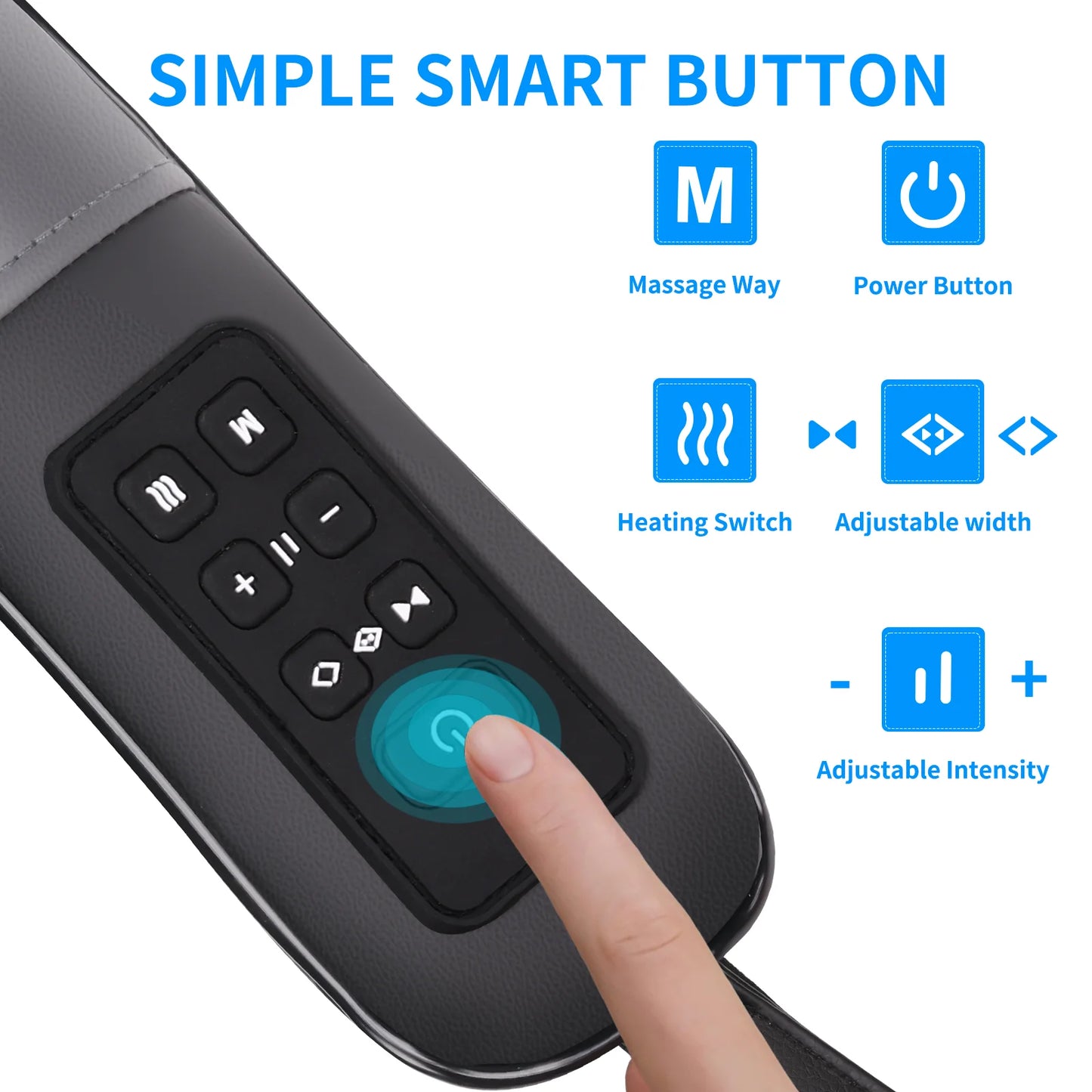 Masgree Adjustable Width Electric 4D Cordless Neck Massager With Heat