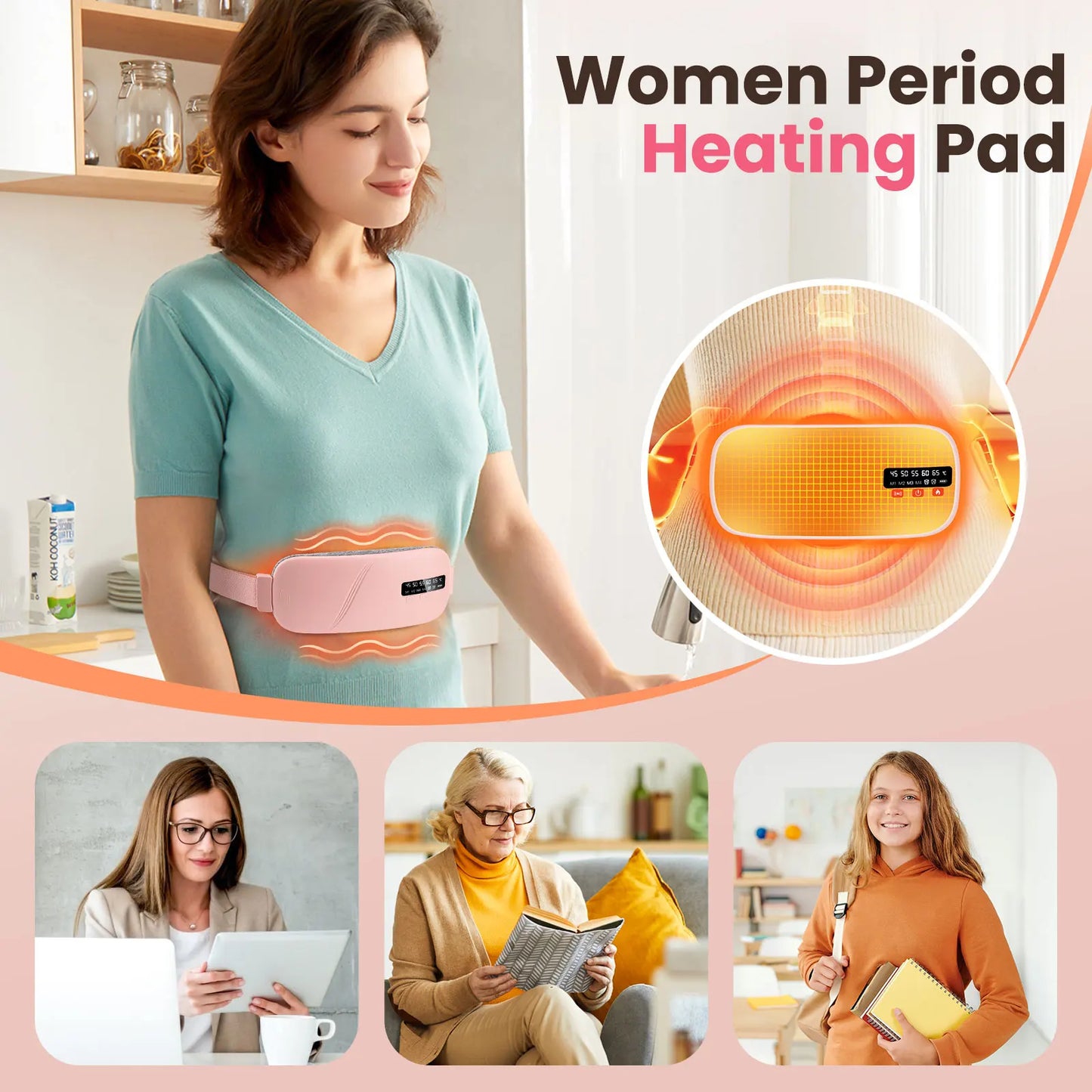 PASTSKY 5 Modes Electric Heating Waist Massage Belt With Vibration