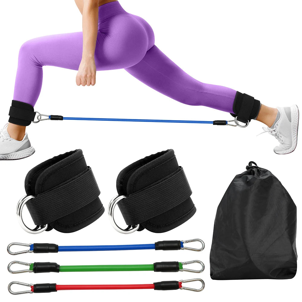 Resistance Bands Ankle Straps D Ring Set For Leg Strength