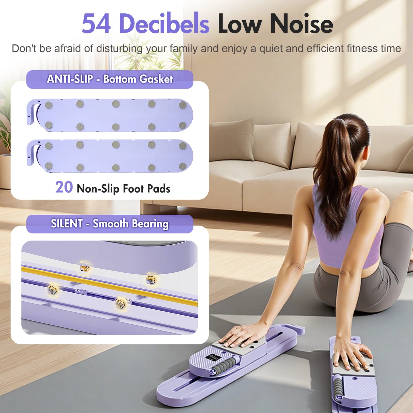 2 In 1 Split Ab Pilates Board With Resistance Bands