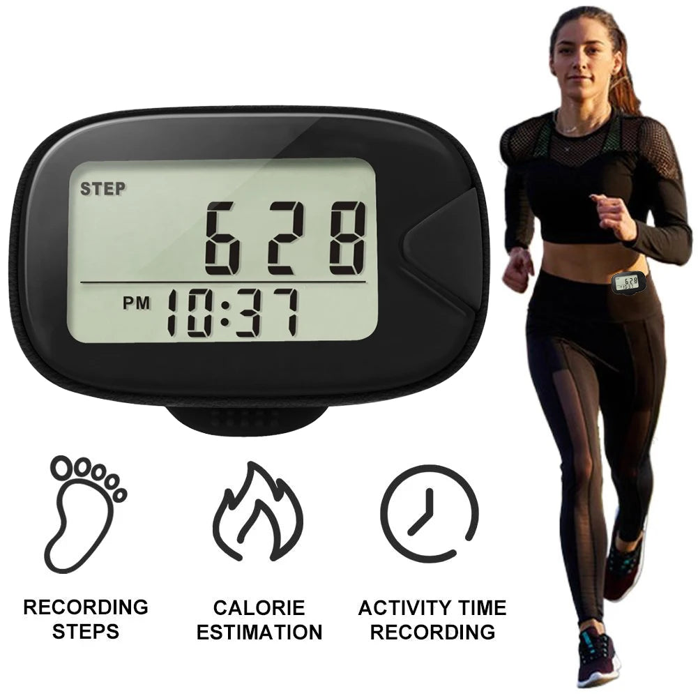 APWIKOGER Walking Pedometer Clip-On Step Counter LCD Display