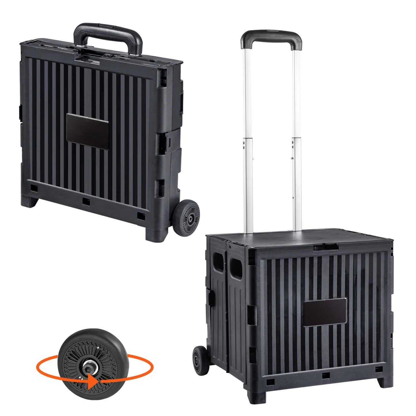 Foldable Utility Cart With Telescoping Handle For Travel And Office