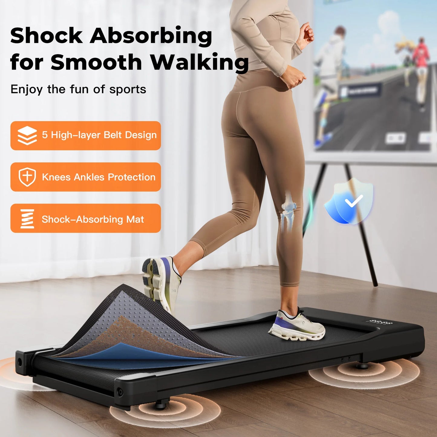 Superun Walking Pad Under Desk Treadmill 2 In 1 Portable