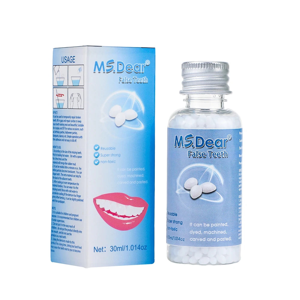 NONE Denture Adhesives 30ml Resin Temporary Tooth Repair Granules