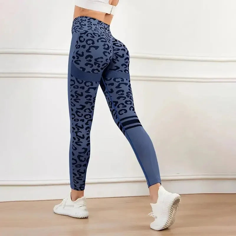 Leopard Print Seamless High Waist Quick Dry Yoga Pants For Women