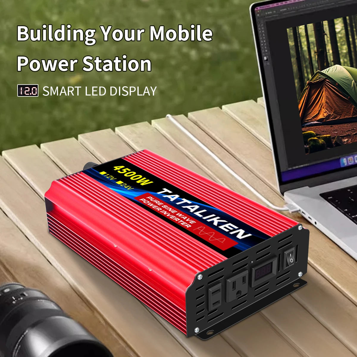 TATALIKEN 12V to 110V Pure Sine Wave Car Inverter Power
