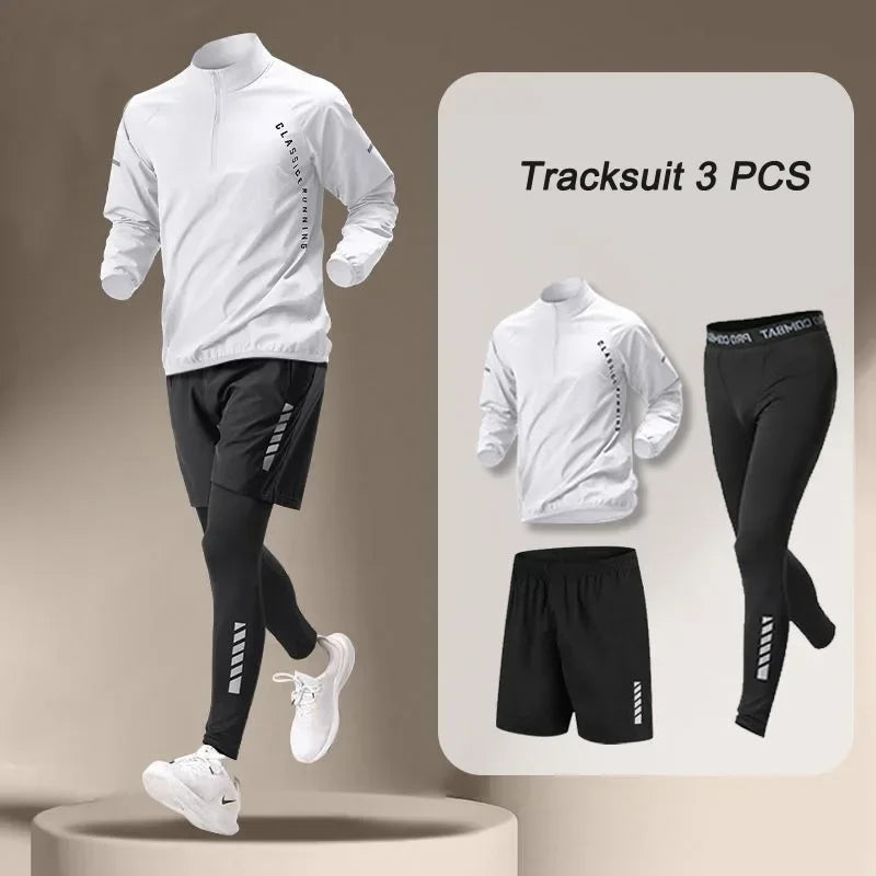Unisex Quick Dry Outdoor Running Set Jacket And Pants Sportswear