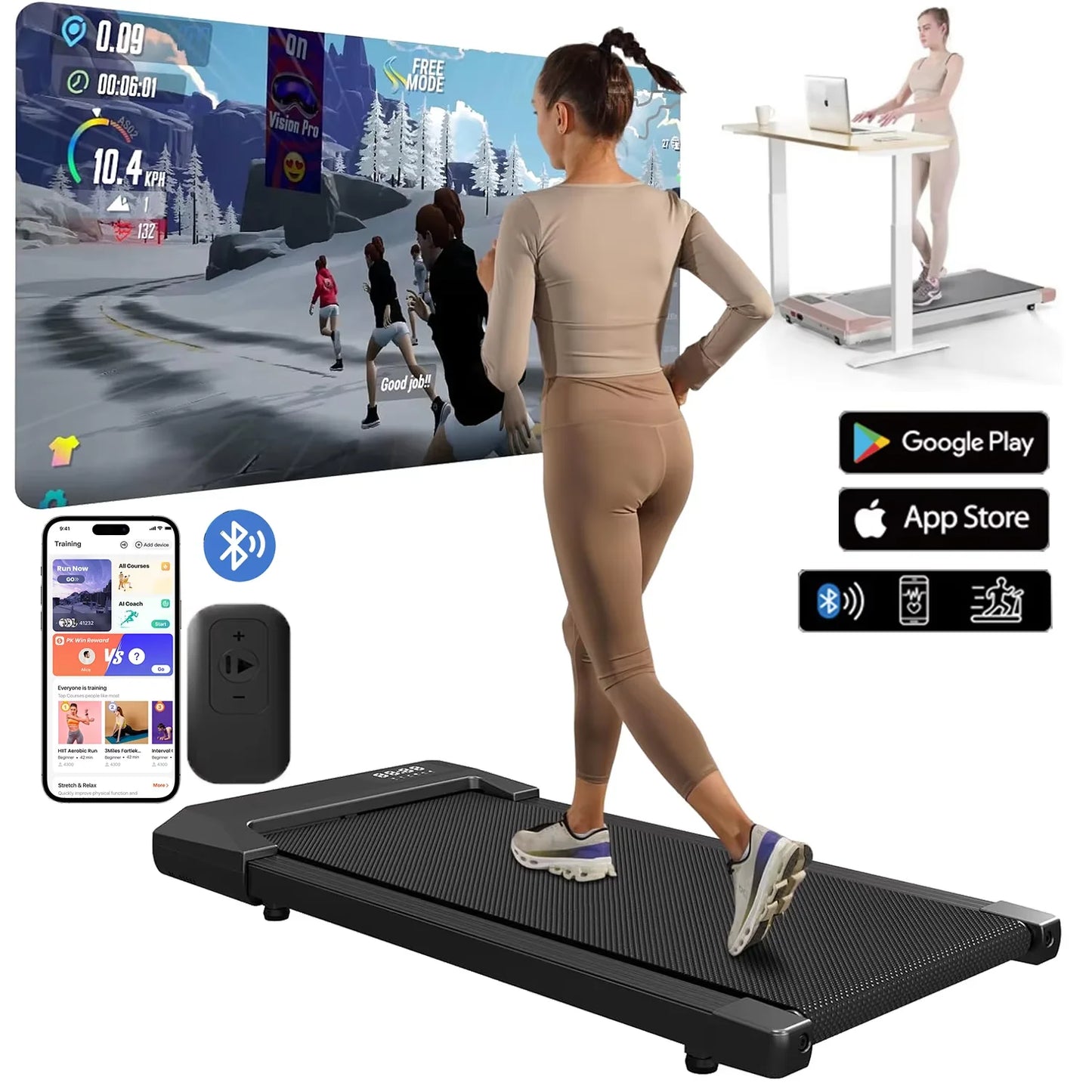 Home Treadmill 2.5 HP With LCD Display 2in1 Walking Running