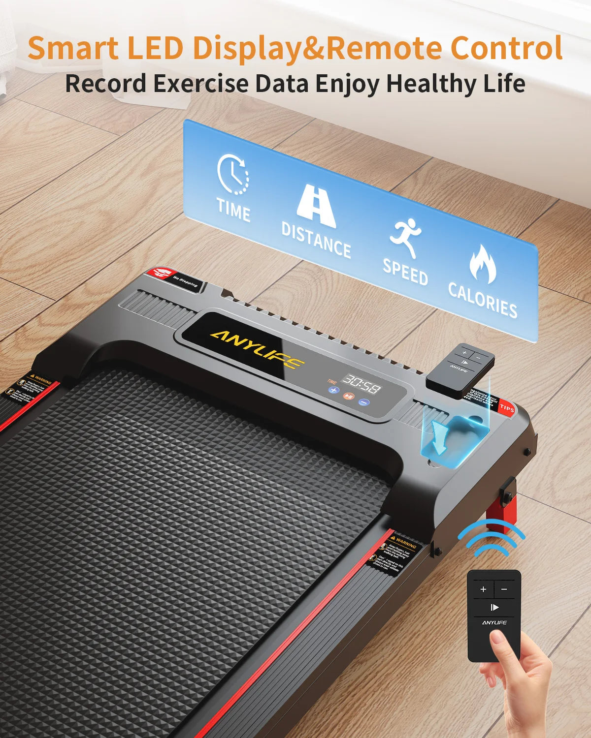 NONED Under Desk Treadmill With Incline 2.5HP Home Use