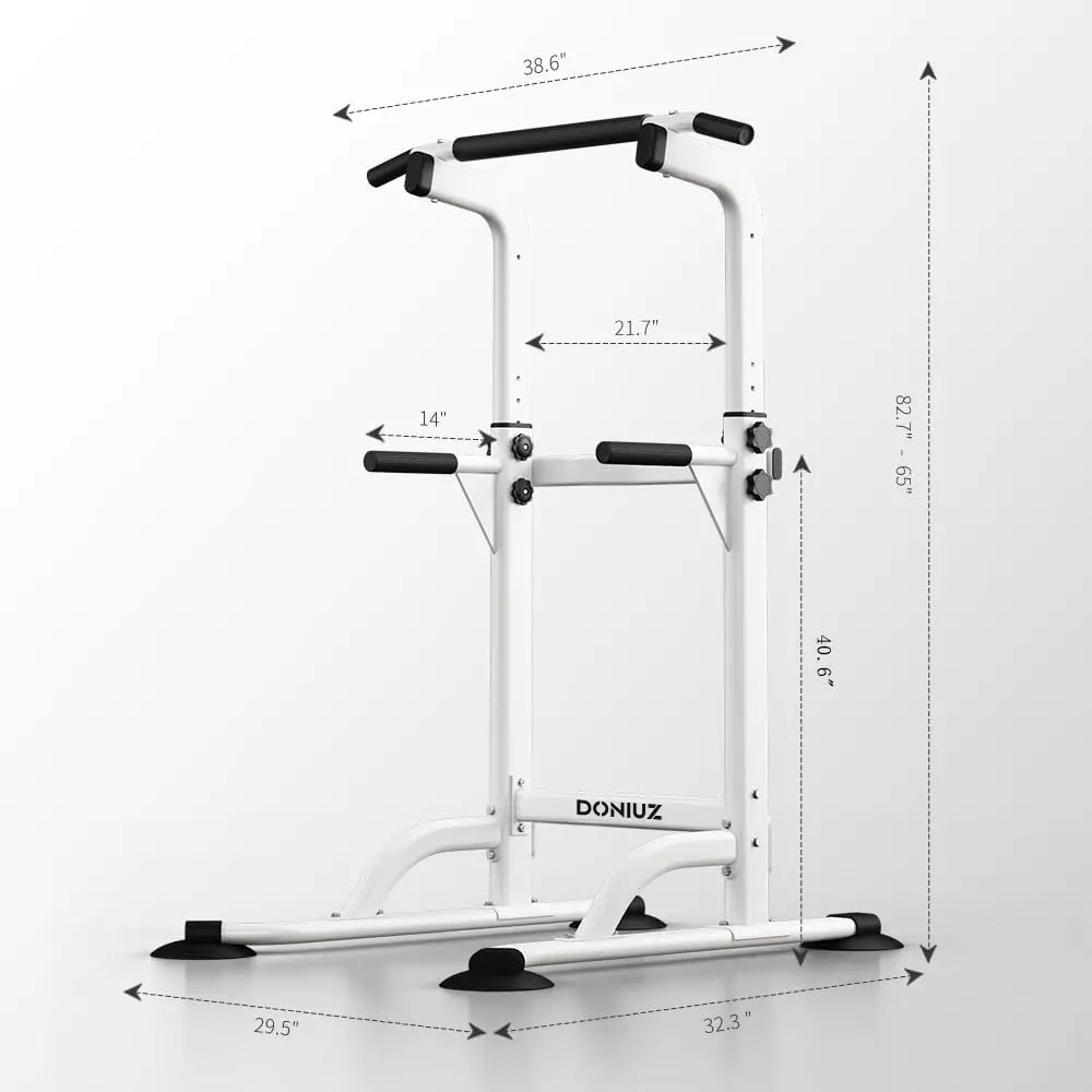 Adjustable Height Power Tower Pull Up Bar Dip Station