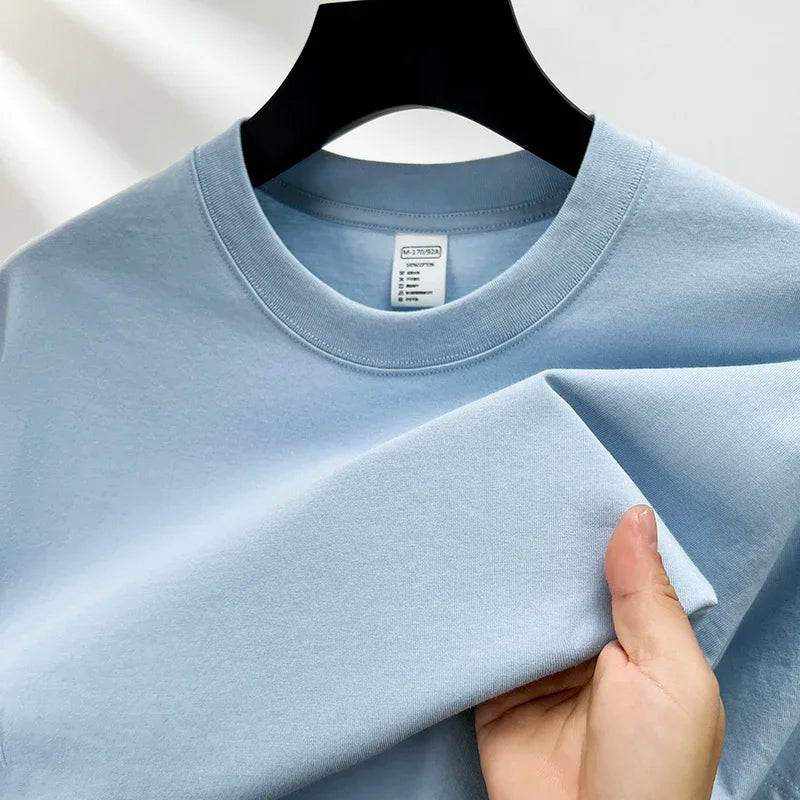 100% Pure Cotton Men's Short Sleeve Round Neck T Shirt Breathable