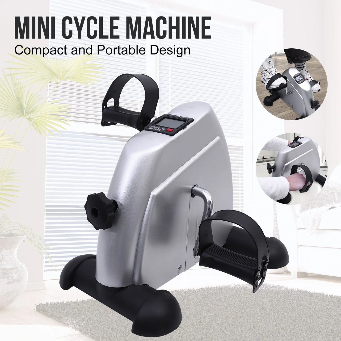 Mini Under Desk Pedal Exercise Bike With LCD Display