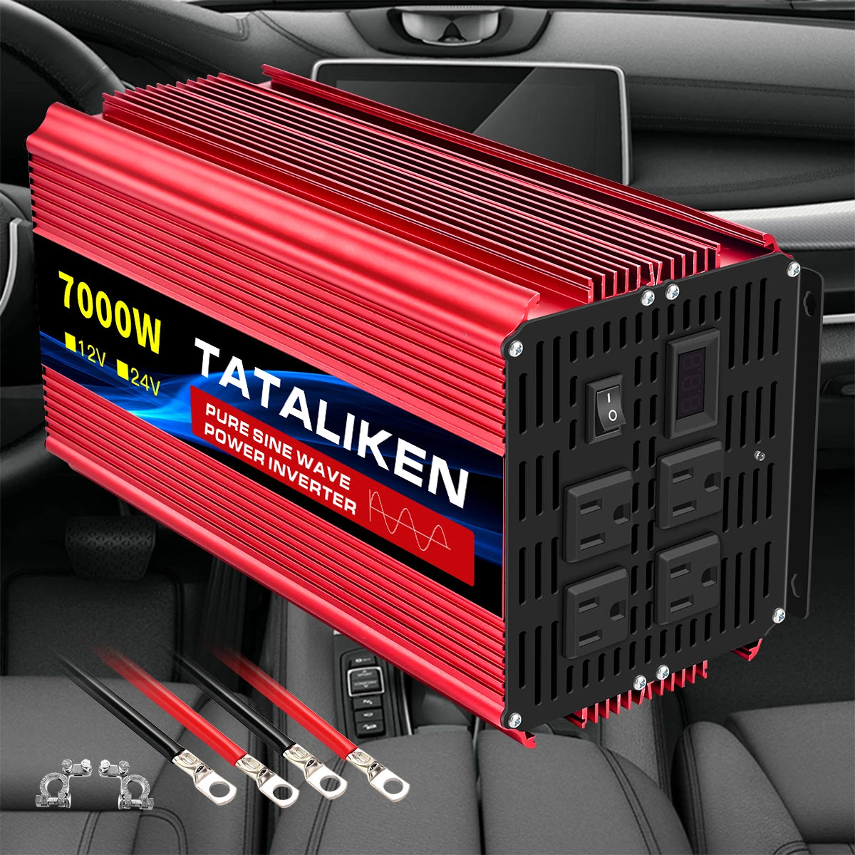 TATALIKEN 12V to 110V Pure Sine Wave Car Inverter Power