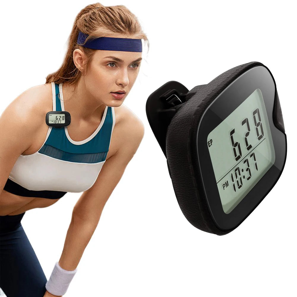 APWIKOGER Walking Pedometer Clip-On Step Counter LCD Display