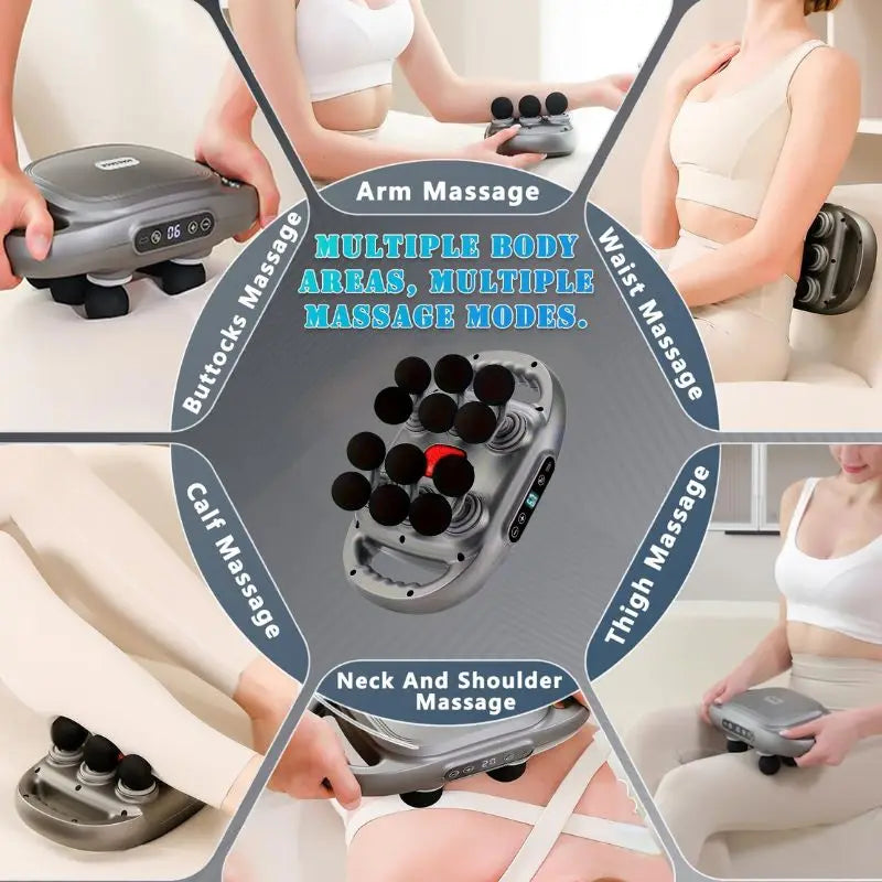 12 Head Deep Tissue Massage Gun For Full Body Recovery