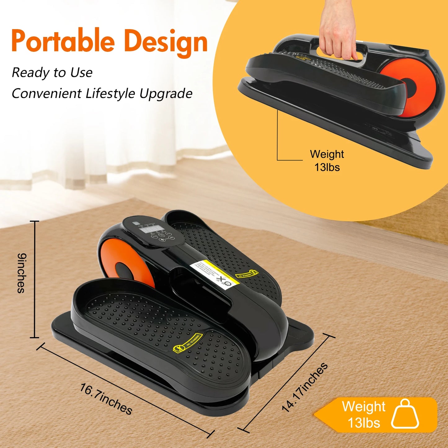 Gamewiu Under-Desk Elliptical Leg Exerciser Quiet 12-Speed