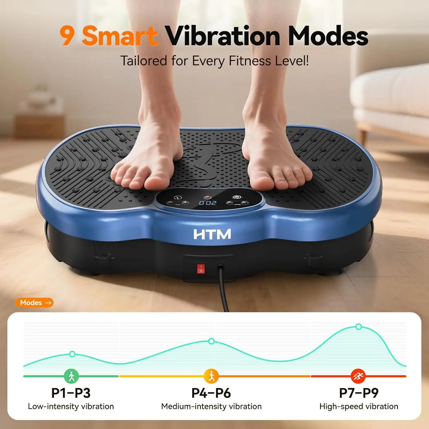 HTMM Fitness Vibration Plate Whole Body Calorie Tracking Exercise Machine