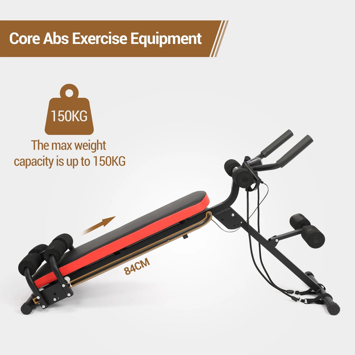 HiMISS 2 In 1 Adjustable Ab Bench Glider With LCD Display For Home Gym