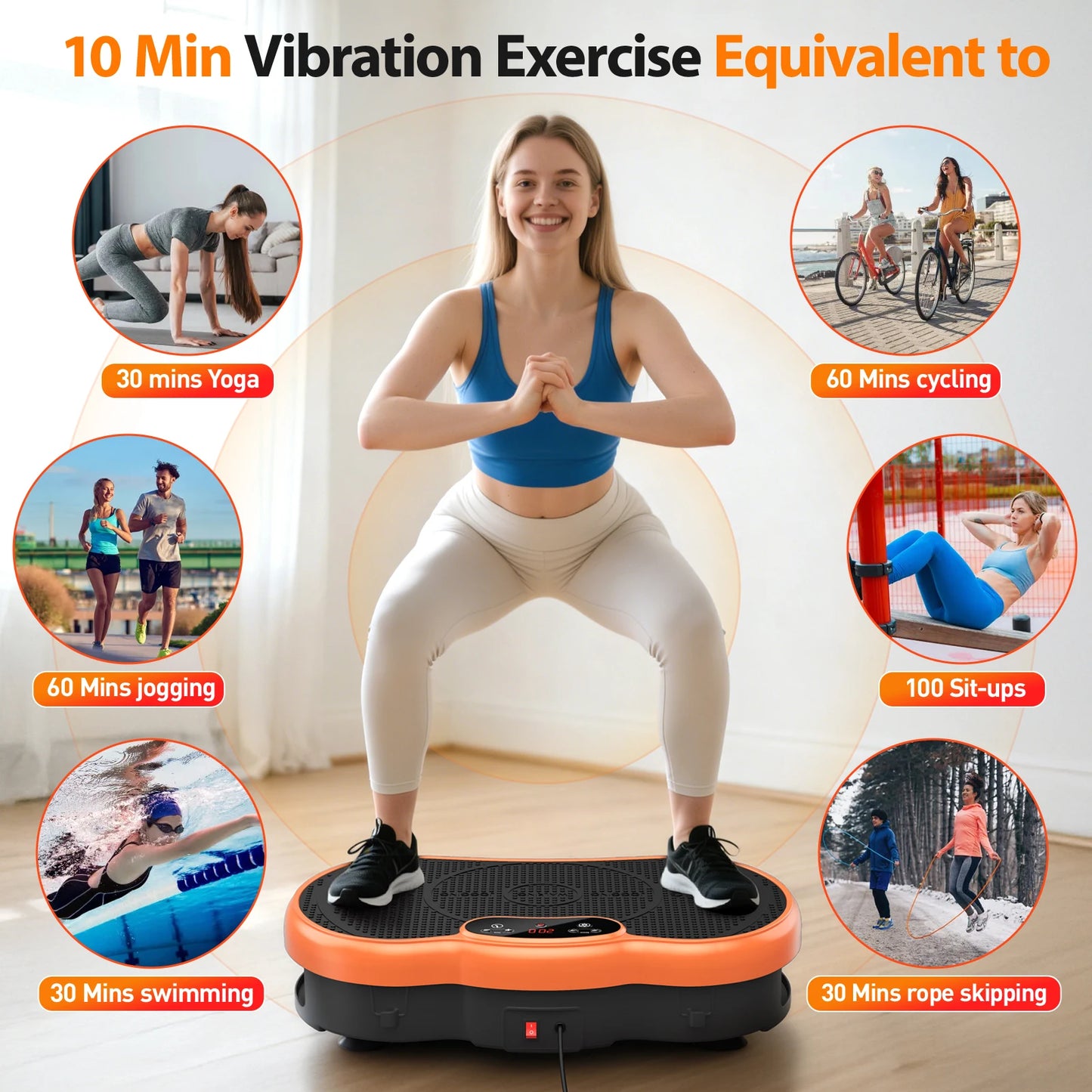 Vibration Plate Fitness Platform Calorie Tracking Bluetooth Remote