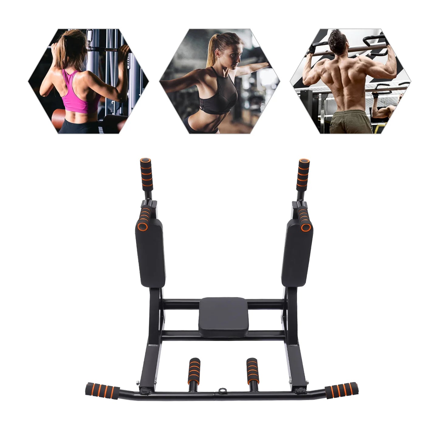 Wall Mounted Pull Up Bar and Dip Stand for Home Gym